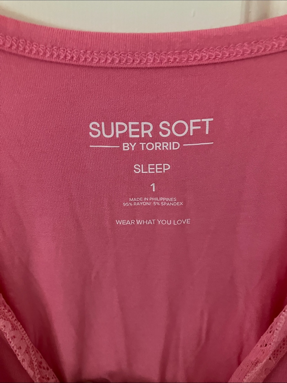 Super Soft by Torrid Sleep Size 1 (14-16) Pink Racerback Lace-Trim Romper - Picture 7 of 7